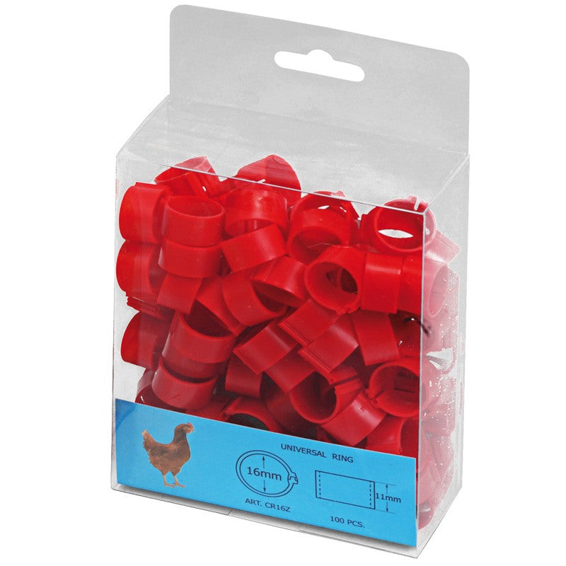 Anillas de plástico para gallinas - color Rojo - referencia 30296 - Copele