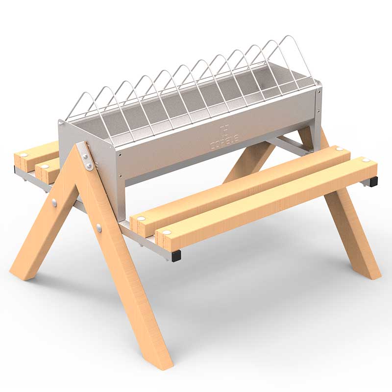 Comedero para gallinas - Lineal - capacidad 60 cm, patas Con patas, modelo Lineal - referencia 30691 - Copele