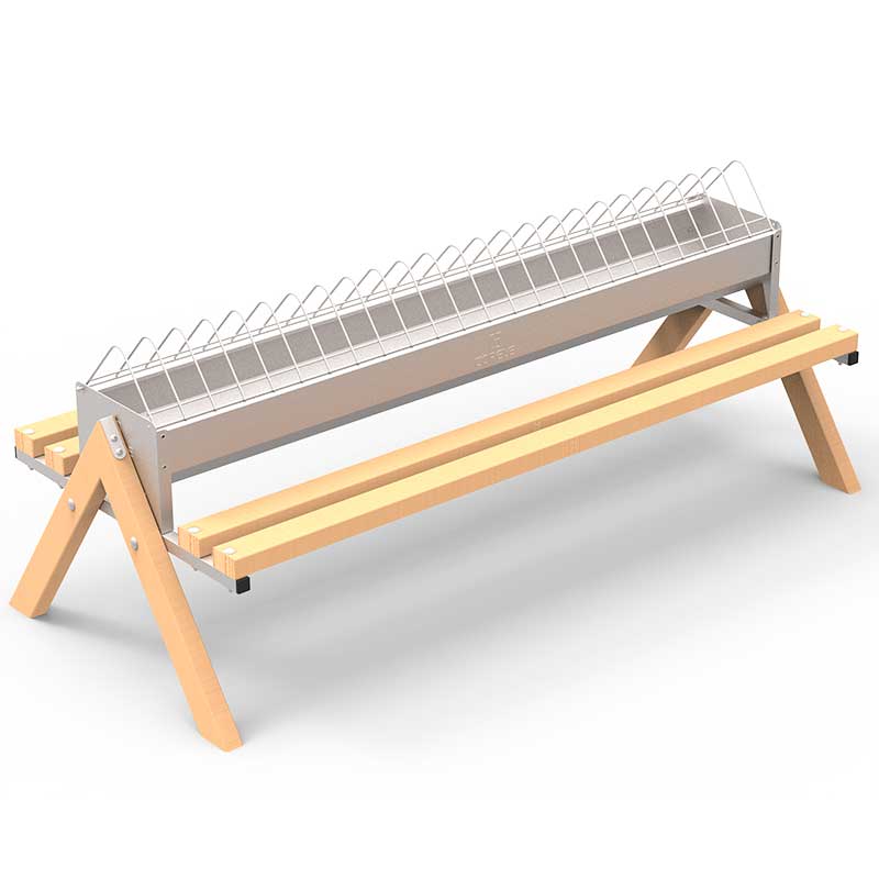 Comedero para gallinas - Lineal - capacidad 120 cm, patas Con patas, modelo Lineal - referencia 30693 - Copele