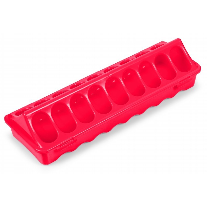 Comederos lineales de plástico - 1a edad - color Rojo, capacidad 30 cm, modelo 1a edad, tipo Huecos - referencia 30279 - Copele