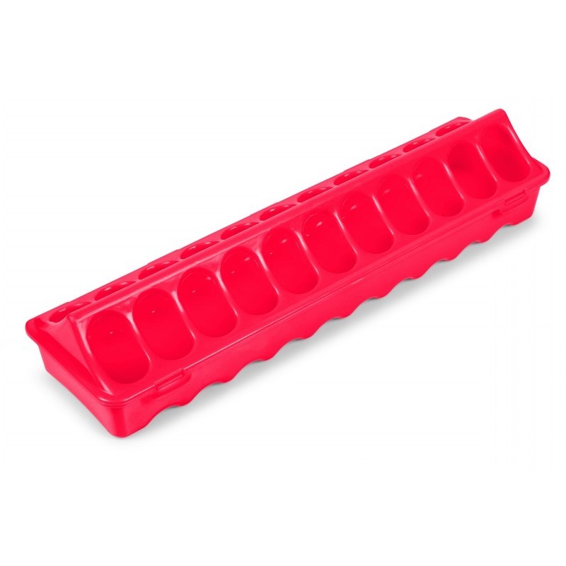 Comederos lineales de plástico - 1a edad - color Rojo, capacidad 40 cm, modelo 1a edad, tipo Huecos - referencia 30281 - Copele