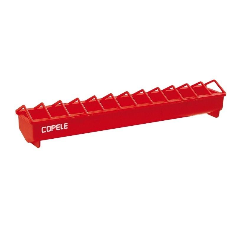 Comederos lineales de plástico - 1a edad - color Rojo, capacidad 40 cm, modelo 1a edad, tipo Rejilla estrecha - referencia 30571 - Copele