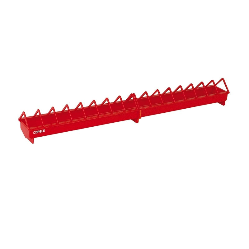 Comederos lineales de plástico - 1a edad - color Rojo, capacidad 80 cm, modelo 1a edad, tipo Rejilla estrecha - referencia 30572 - Copele