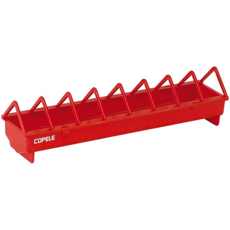 Comederos lineales de plástico - 2a edad - color Rojo, capacidad 50 cm, modelo 2a edad, tipo Rejilla ancha - referencia 30575 - Copele