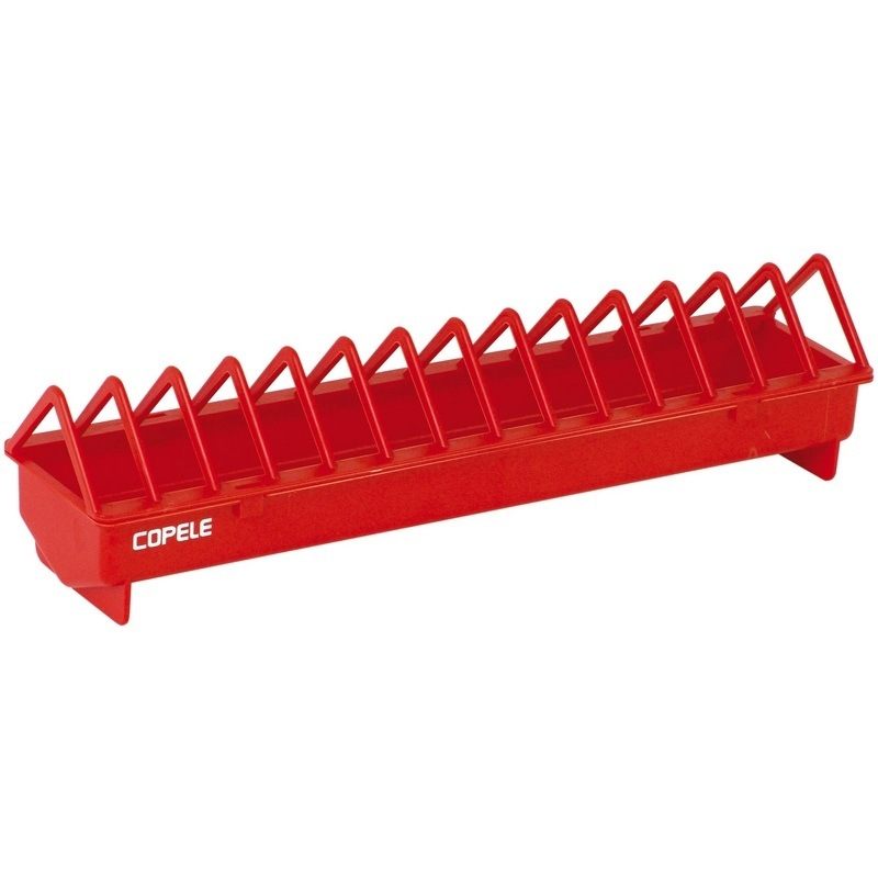 Comederos lineales de plástico - 2a edad - color Rojo, capacidad 50 cm, modelo 2a edad, tipo Rejilla estrecha - referencia 30576 - Copele