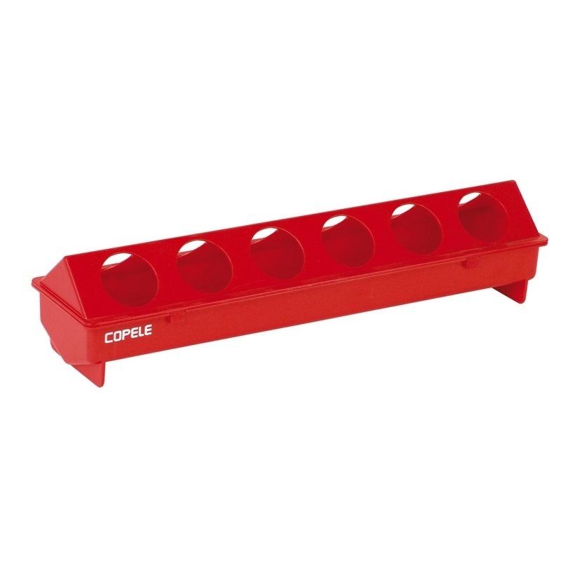 Comederos lineales de plástico - 2a edad - color Rojo, capacidad 50 cm, modelo 2a edad, tipo Huecos - referencia 30578 - Copele