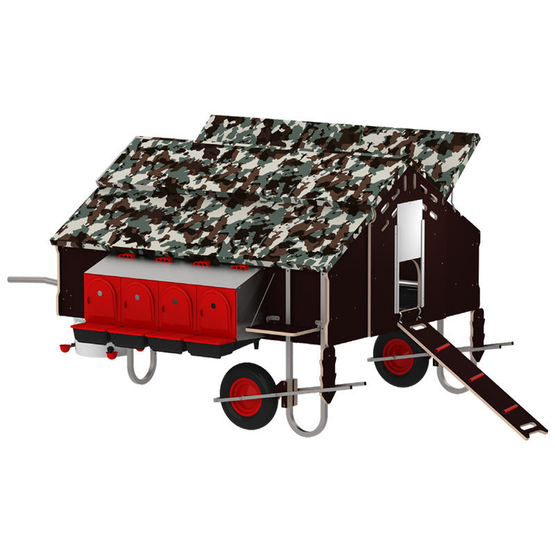 Gallineros móviles Free-Range - color Techo camuflaje, modelo 1 50 x 1 80 m, tipo Con kit desplazamiento - referencia 30082 - Copele