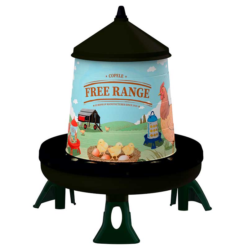 Tolvas Personalizables - Con etiqueta free range - color Reciclado, capacidad 4 7 kg l, patas Con patas, modelo Con etiqueta free range - referencia 30194 - Copele